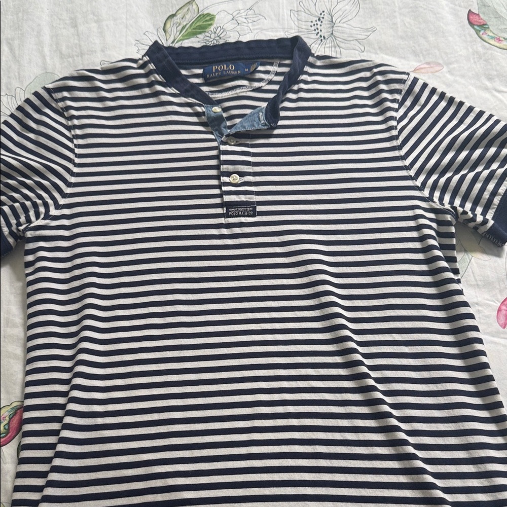 Polo by Ralph Lauren Men's Navy and White Striped Polo